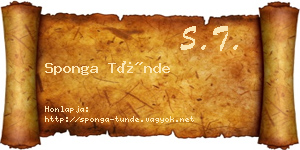 Sponga Tünde névjegykártya